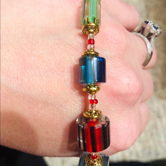 Handmade Lampwork beads bracelet 14k - Picture 2 of 4